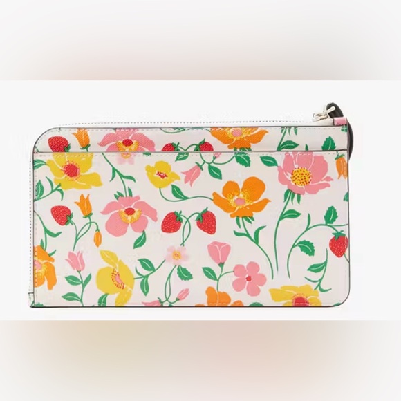 NEW! KATE SPADE - Lucy Garden Medium L-zip Wristlet -  Pink Multi - Picture 2 of 5